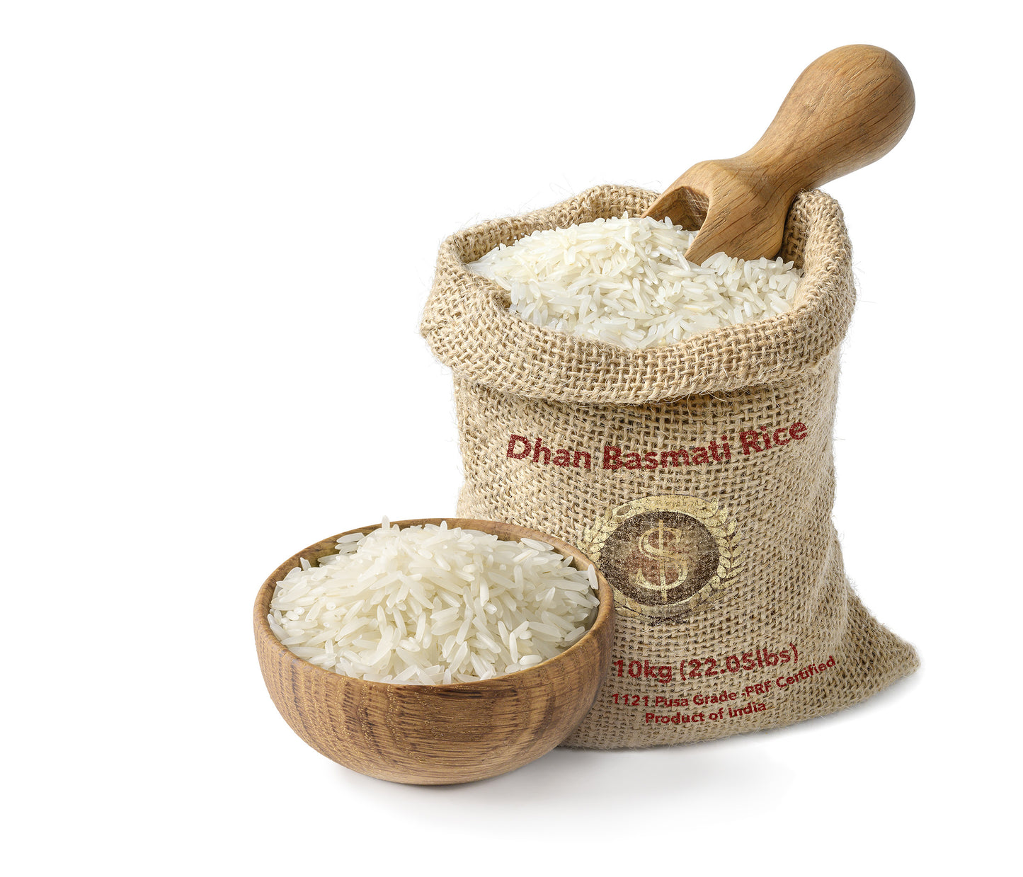10kg (22.05 lbs) Bag of 1121 Grade Pusa Basmati Rice - PRF Certified (1 AROZ Token)